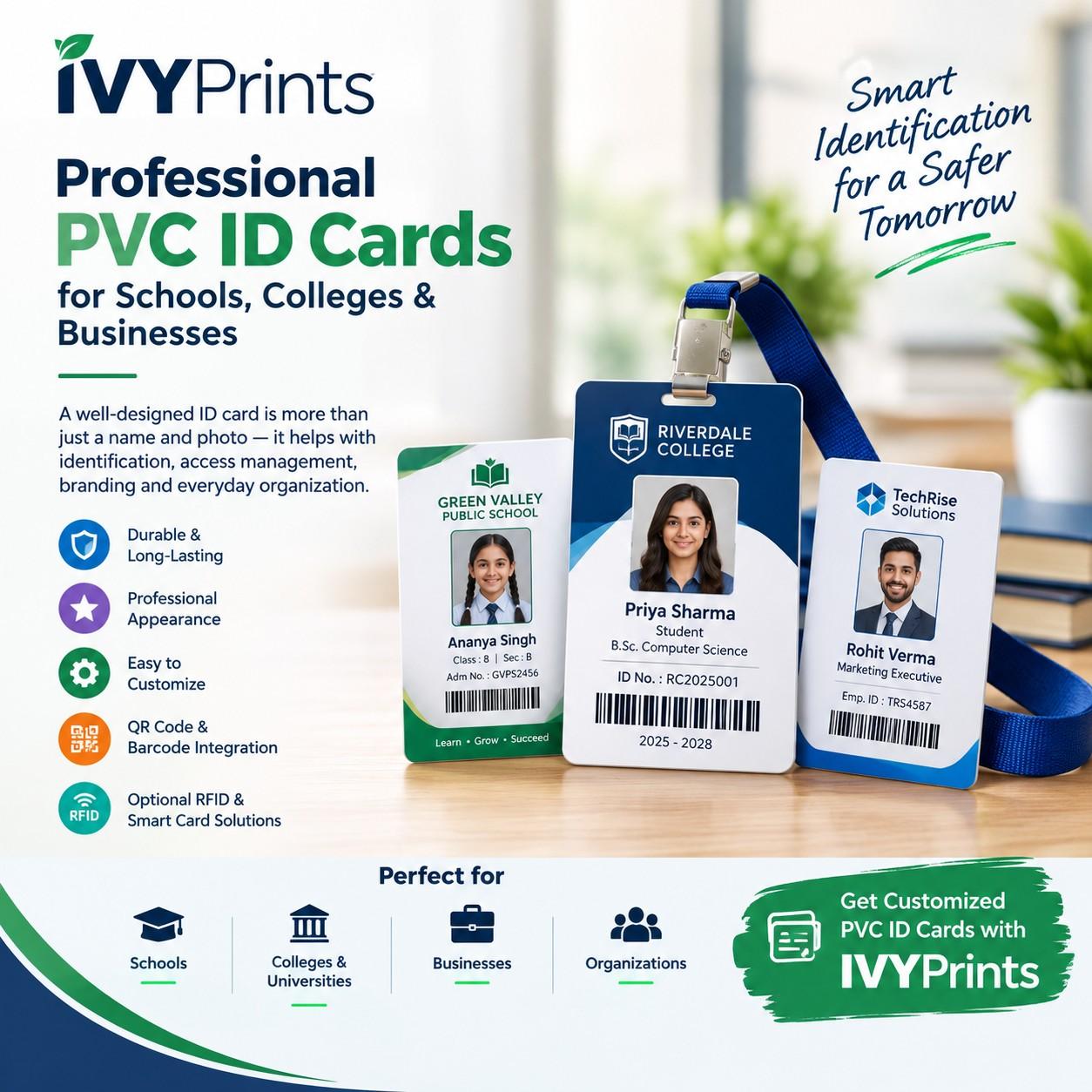 PVC ID Card Printing Services for Schools, Colleges & Businesses